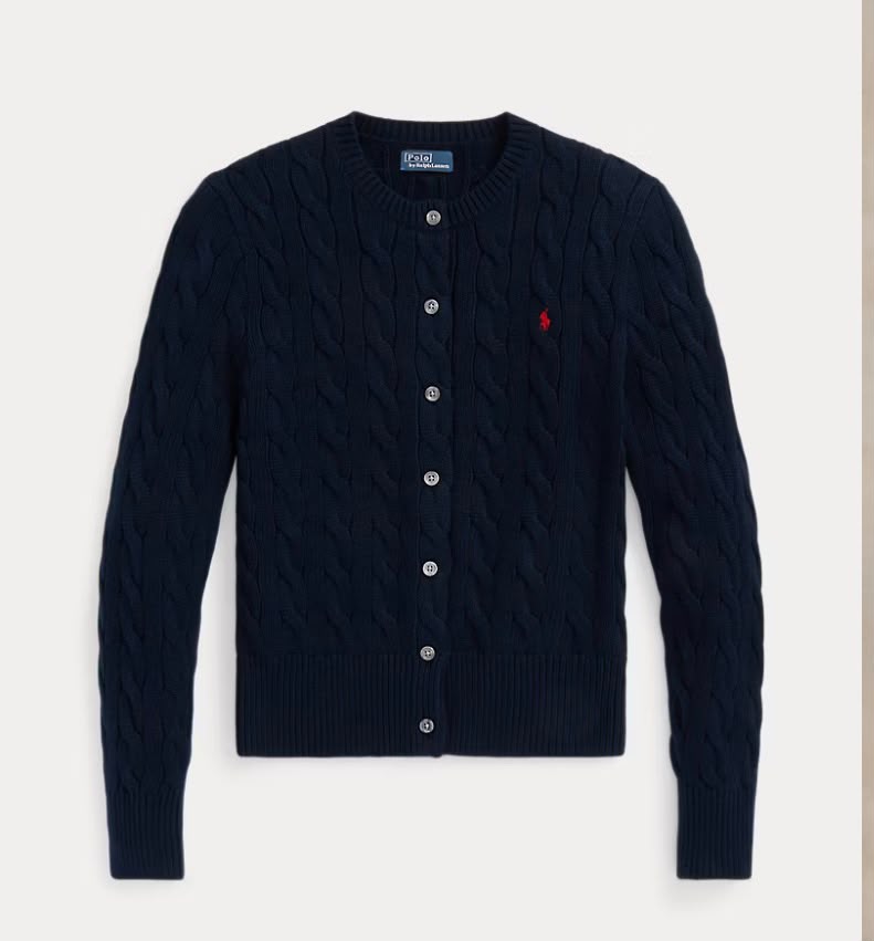 Damen Zopfstrick-Cardigan mit Knopfleiste