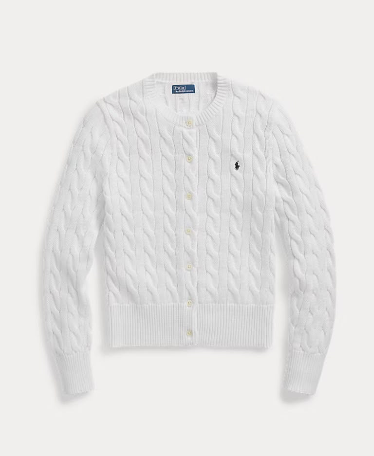 Damen Zopfstrick-Cardigan mit Knopfleiste