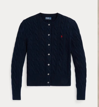 Damen Zopfstrick-Cardigan mit Knopfleiste