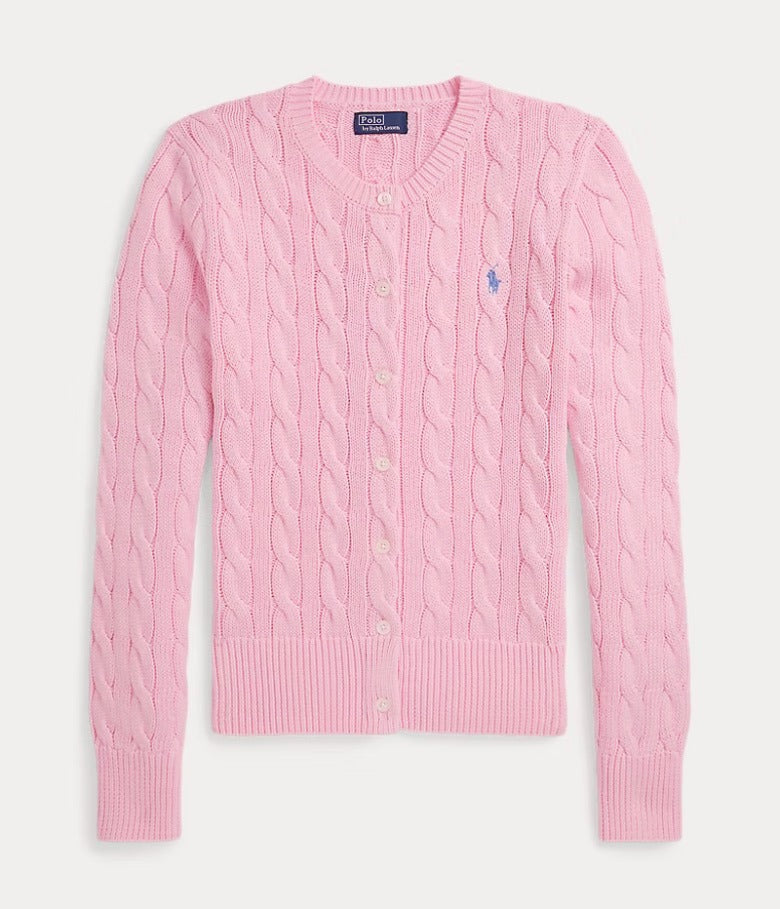 Damen Zopfstrick-Cardigan mit Knopfleiste