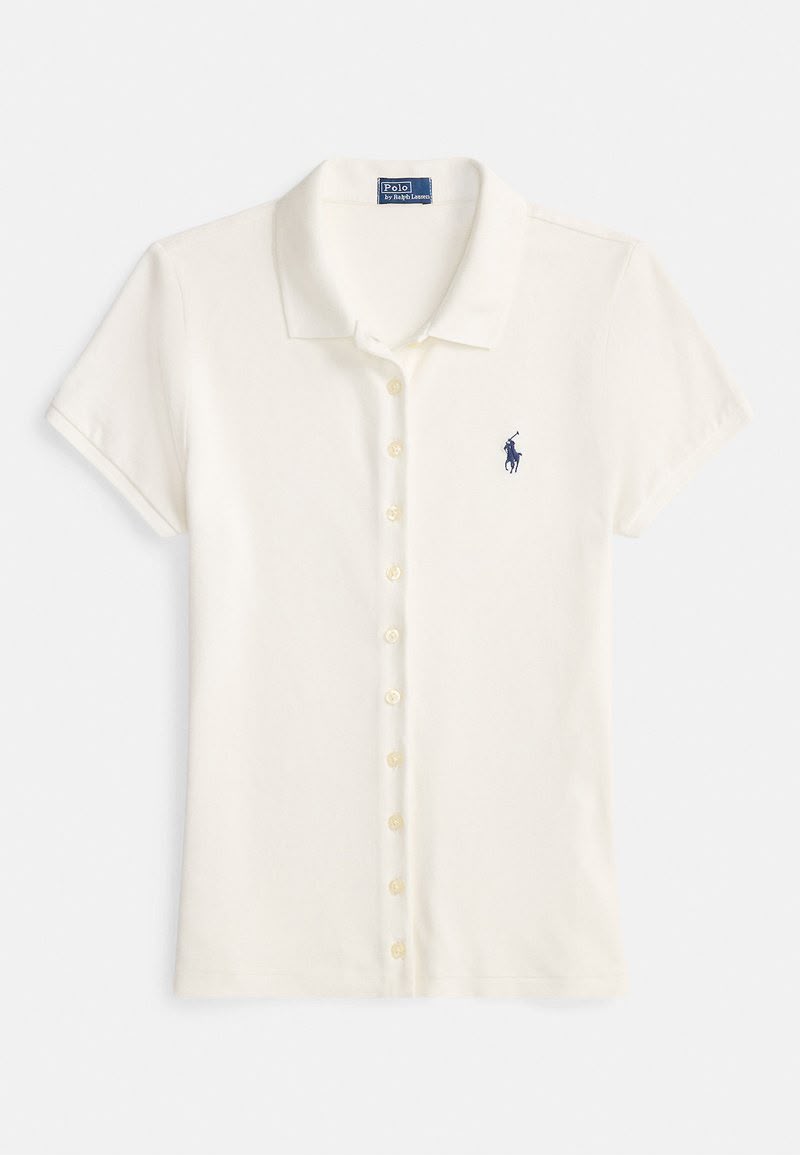 Damen Polo-Shirt mit durchgehender Knopfleiste