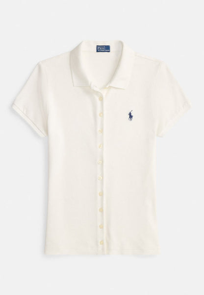Damen Polo-Shirt mit durchgehender Knopfleiste