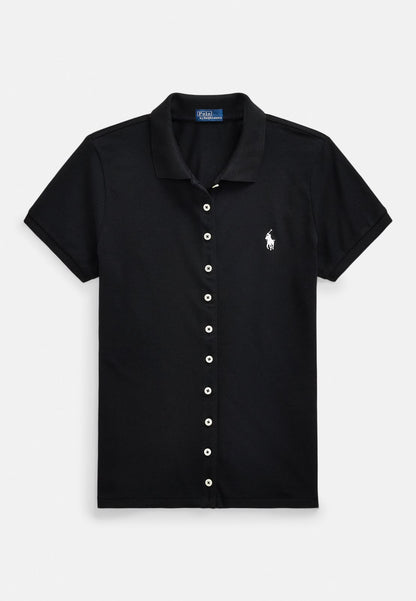 Damen Polo-Shirt mit durchgehender Knopfleiste