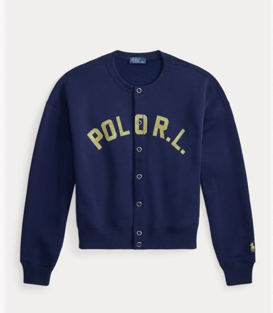 Damen College-Sweatjacke mit Druckknöpfen