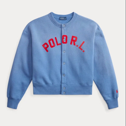 Damen College-Sweatjacke mit Druckknöpfen