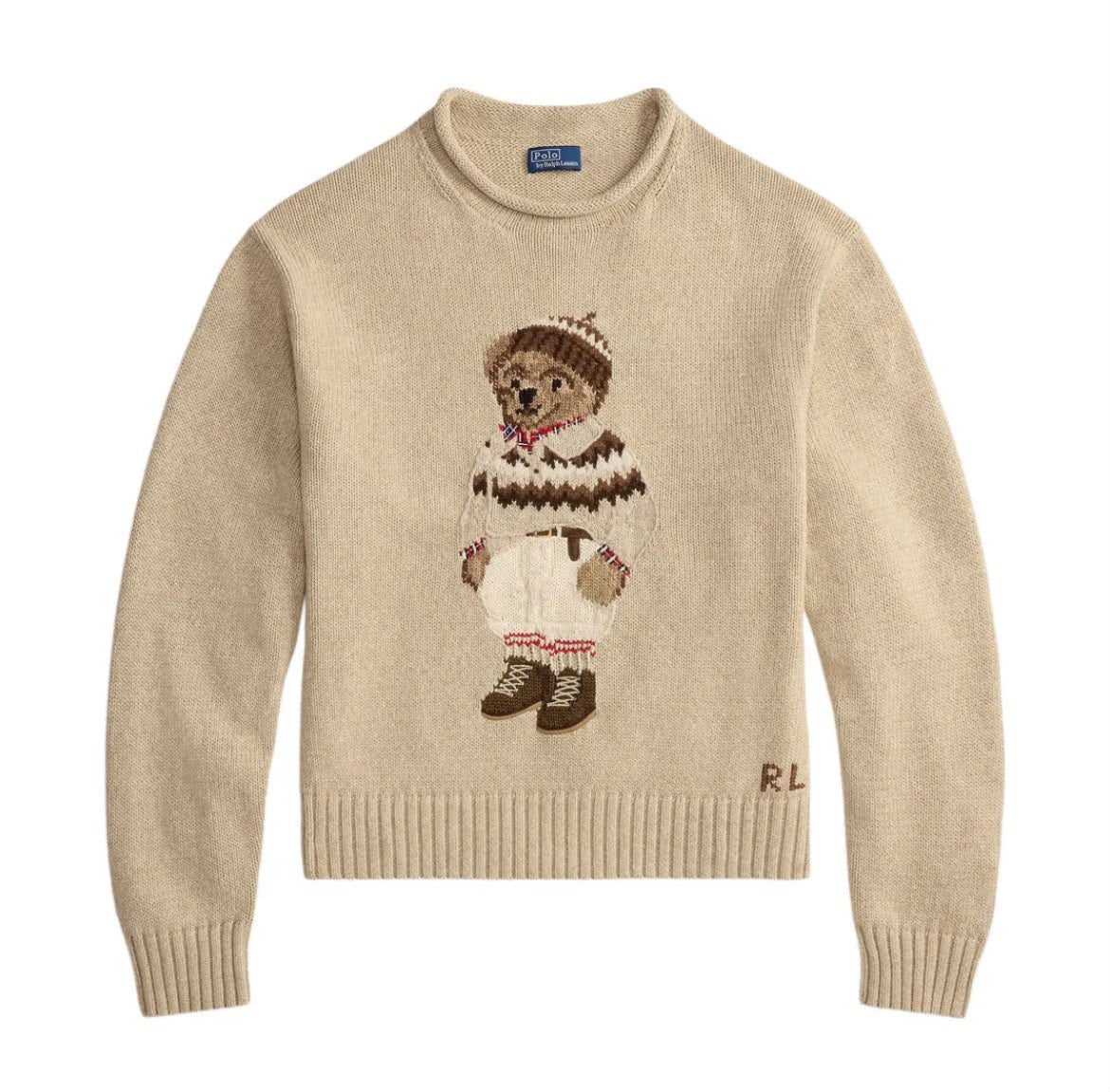 Damen Teddy-Strickpullover mit Stehkragen – Heritage Bear